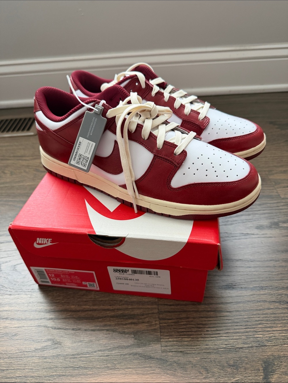 Nike Dunk Low White/Team Red Mens 10.5